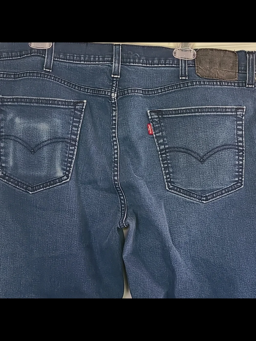 Levi's Men's 40x34 Regular Fit Straight Leg Blue Denim Jeans Mid Rise
